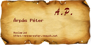Árpás Péter névjegykártya